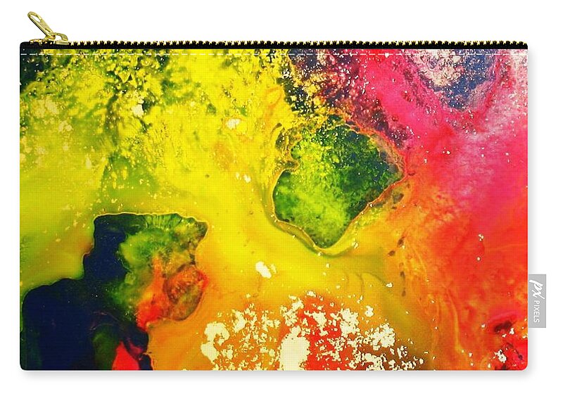 Abstract Zip Pouch featuring the painting Through the Haze of Time Two by Louise Adams