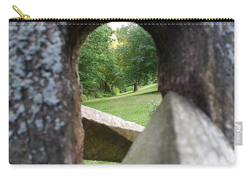 Fence Zip Pouch featuring the photograph Through the Post by Robert Knight