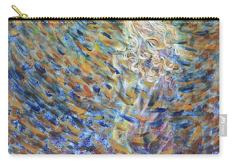 Rain Zip Pouch featuring the painting Through the Rain by Nik Helbig