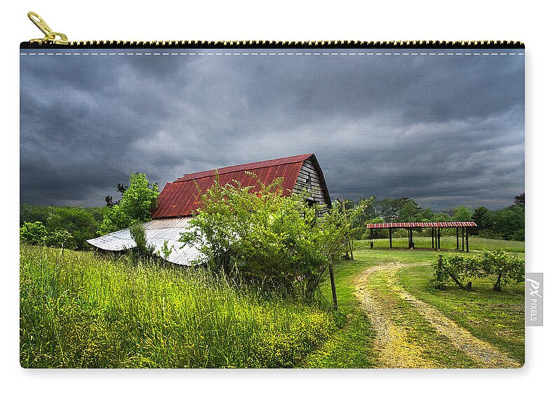 Andrews Zip Pouch featuring the photograph Thunder Road by Debra and Dave Vanderlaan