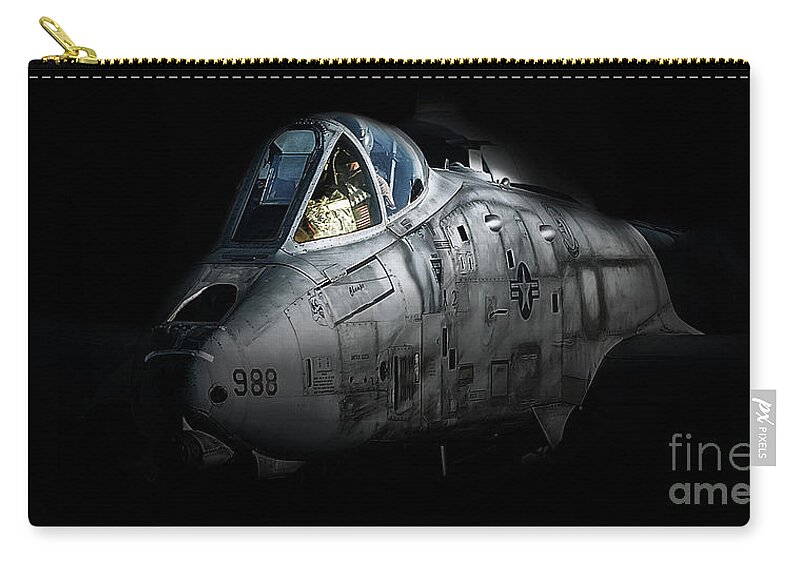 A10 Zip Pouch featuring the digital art Thunderbolt II by Airpower Art