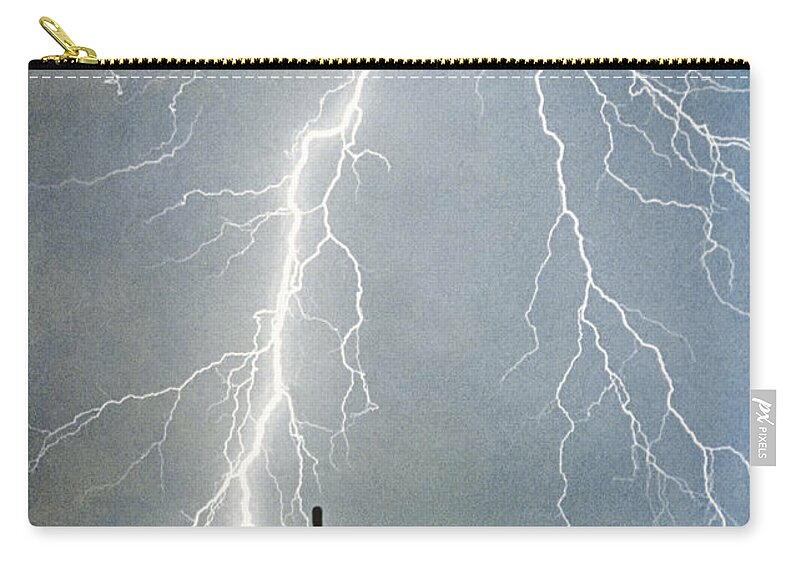 Lightning Zip Pouch featuring the photograph Thunderbolts from the heavens Above by James BO Insogna