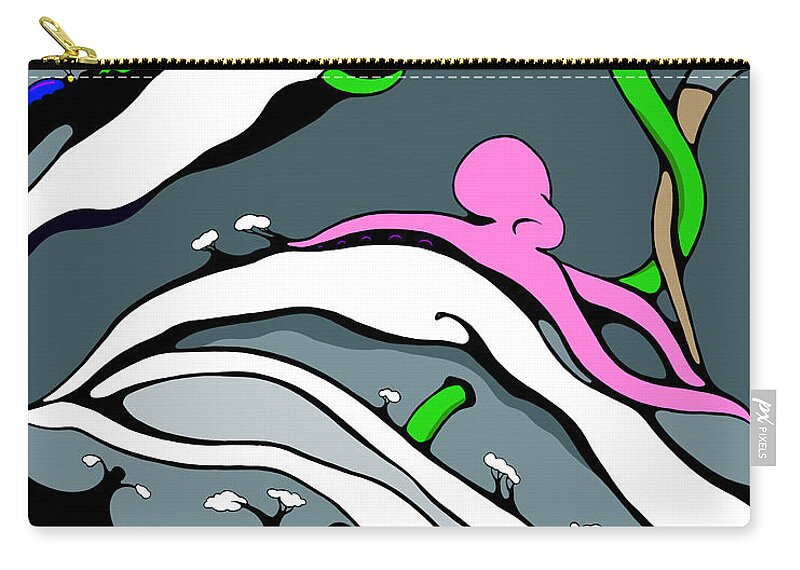 Climate Change Zip Pouch featuring the drawing Tidal by Craig Tilley