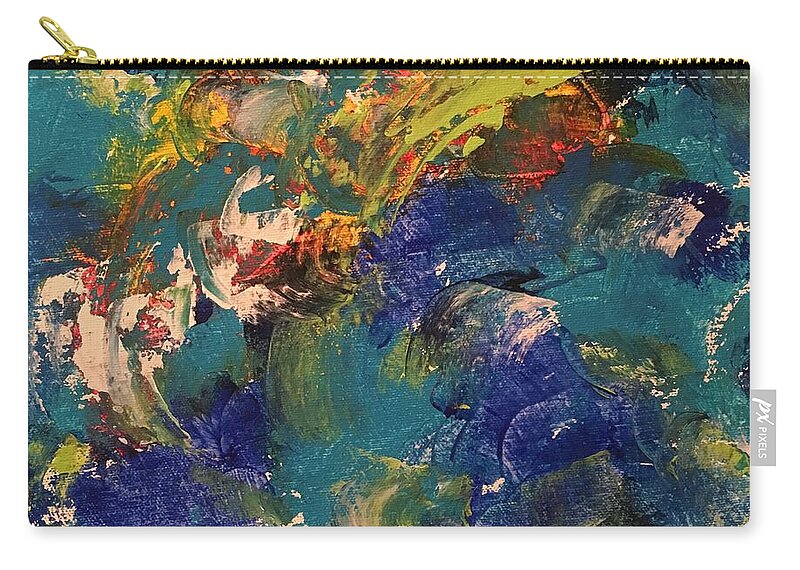 Abstract Zip Pouch featuring the painting Tidal Wave by Claire Gagnon