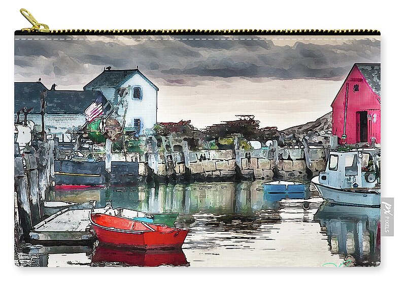 Rockport Ma Zip Pouch featuring the photograph Tide's Out by Tom Cameron