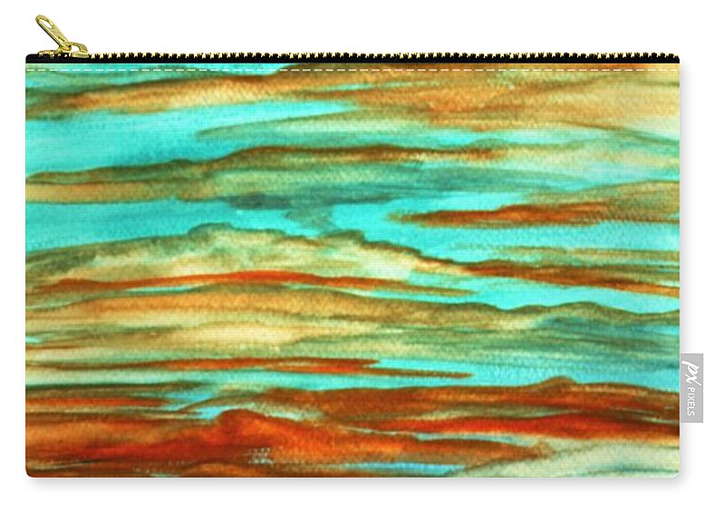Barbara Zip Pouch featuring the painting Tiger Sky by Barbara Donovan