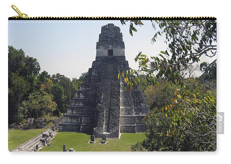 Tikal Zip Pouch featuring the photograph Tikal I by Kurt Van Wagner