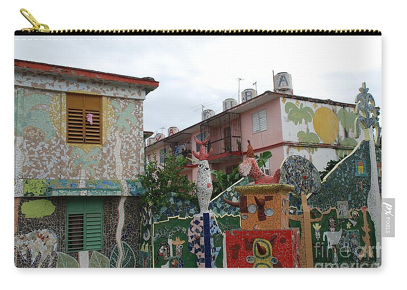 Cuba Zip Pouch featuring the photograph Tile city by Jim Goodman