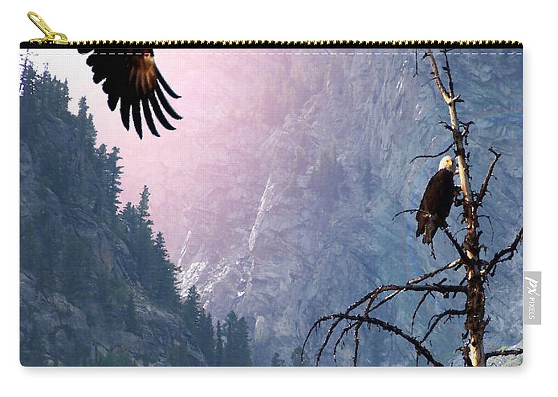 Eagles Zip Pouch featuring the digital art Till Death Do Us part by Bill Stephens