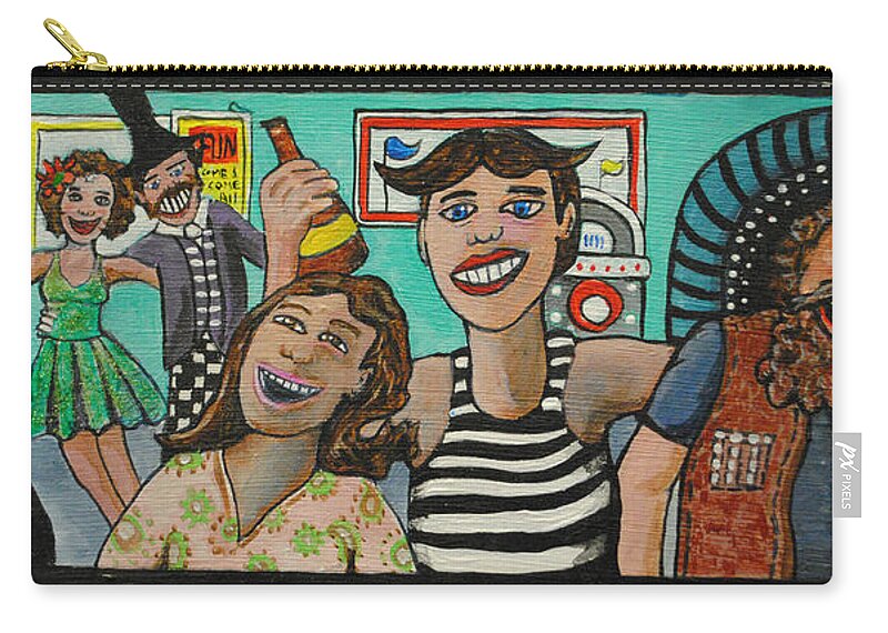 Palace Amusements Carry-all Pouch featuring the painting Tillies 21st birthday bash by Patricia Arroyo