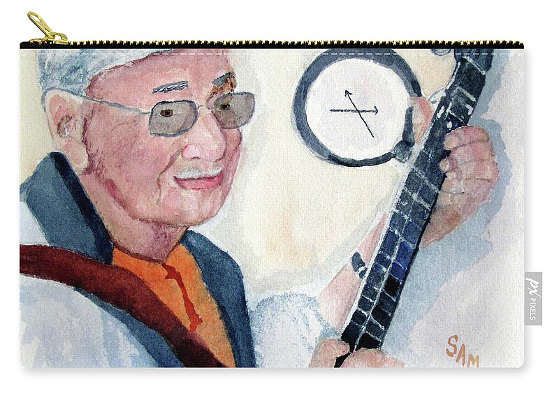 Watercolor Zip Pouch featuring the painting Time Flies by Sandy McIntire