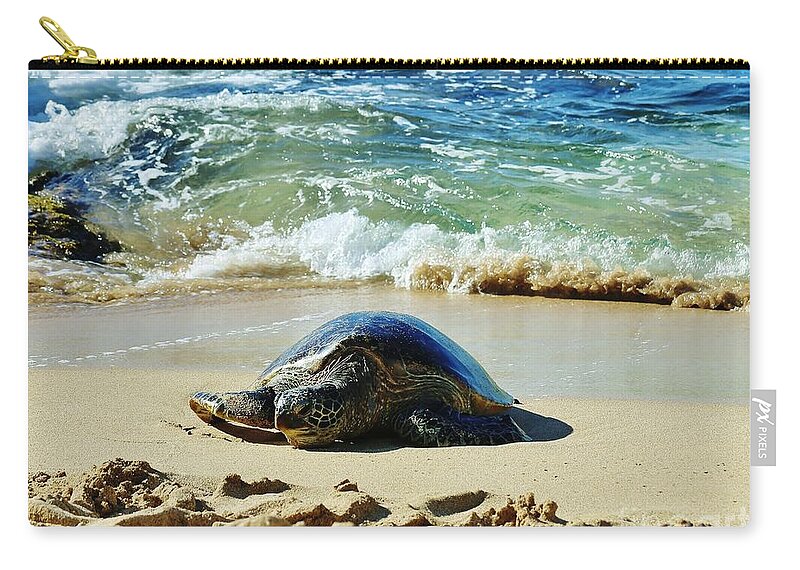 Sea Turtle Zip Pouch featuring the photograph Time for a Rest by Craig Wood