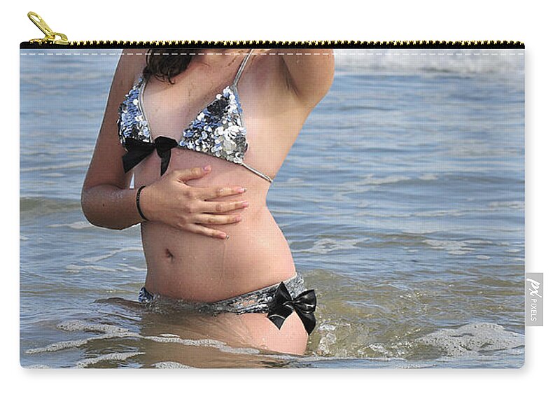 Girl Zip Pouch featuring the photograph Time for a Swim by Robert WK Clark