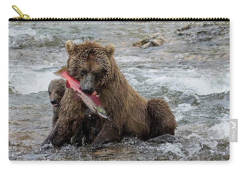 Alaska Zip Pouch featuring the photograph Time for Lunch by Cheryl Strahl