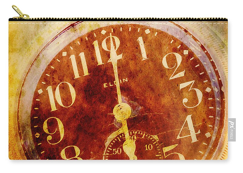 Clock Zip Pouch featuring the digital art Time by Valerie Reeves