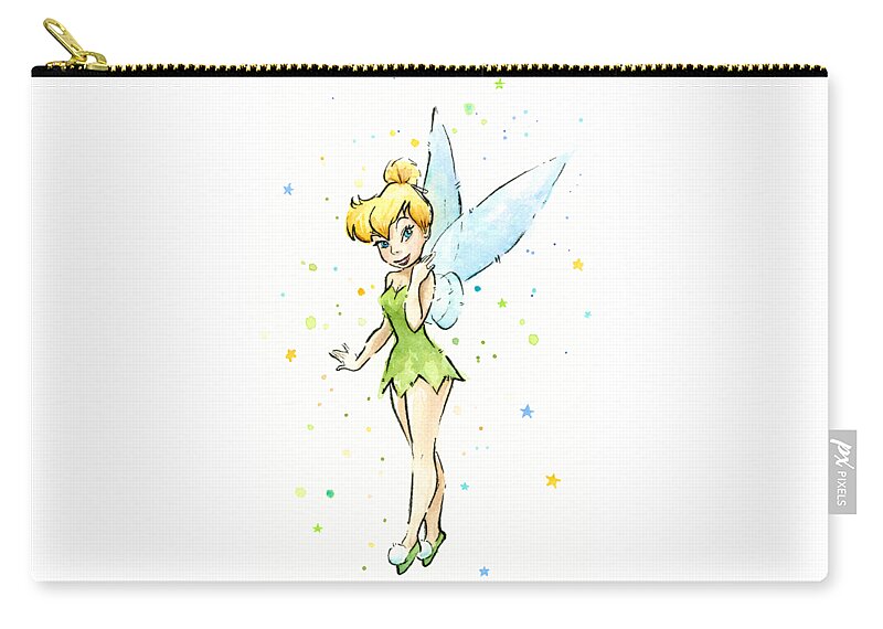 Tinker Carry-all Pouch featuring the painting Tinker Bell by Olga Shvartsur