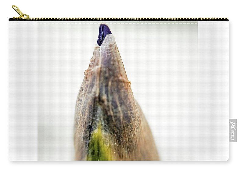 Iris Zip Pouch featuring the photograph Tip of an Iris by Bruce Carpenter