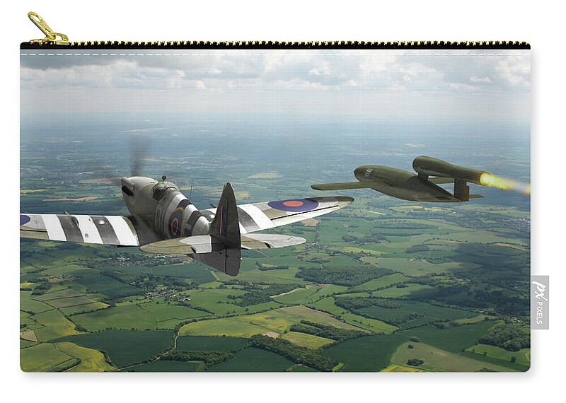 Raf Zip Pouch featuring the digital art Tipping Point - Cropped by Mark Donoghue