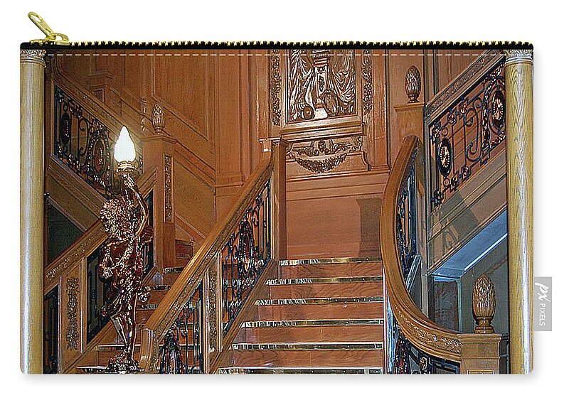Titanic Carry-all Pouch featuring the digital art Titanics Grand Staircase by DigiArt Diaries by Vicky B Fuller