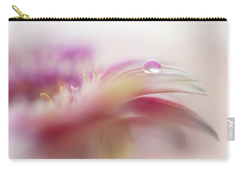 Jenny Rainbow Fine Art Photography Zip Pouch featuring the photograph To Live in Dream 2. Macro Gerbera by Jenny Rainbow