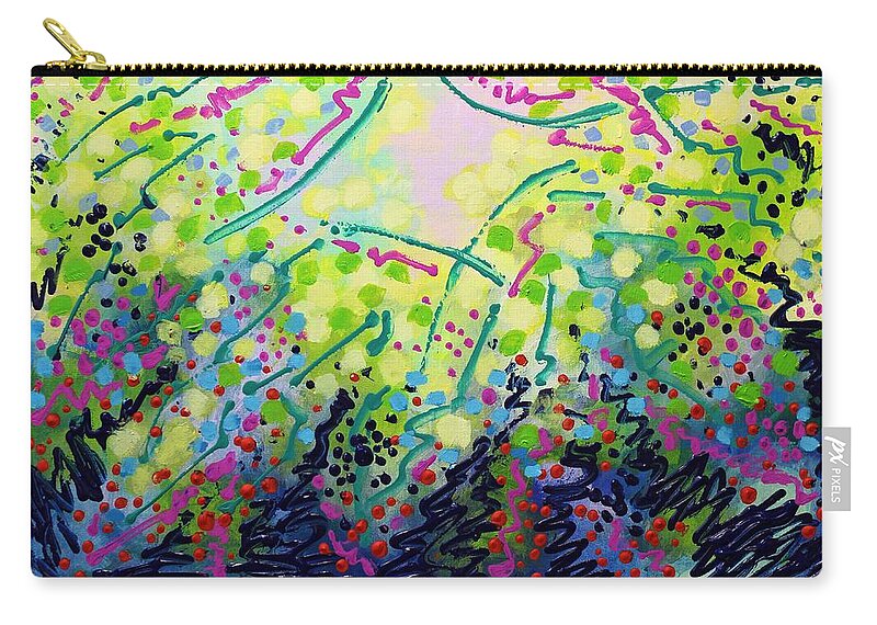 Abstract Zip Pouch featuring the painting To Make Visible The Invisible 110517 by John Nolan