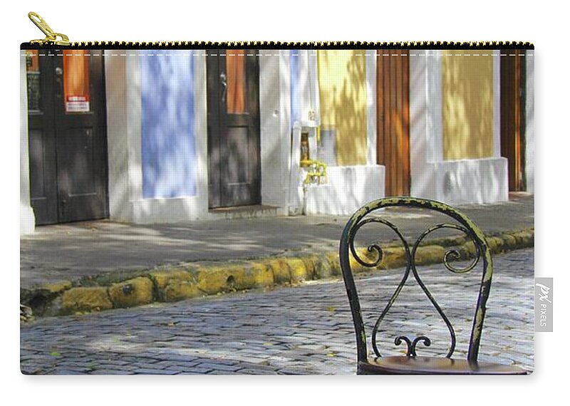 Old San Juan Zip Pouch featuring the photograph To Sit in Old San Juan by Suzanne Oesterling