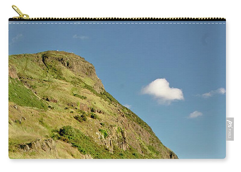 Edinburgh Zip Pouch featuring the photograph To the top of Arthur's seat. by Elena Perelman