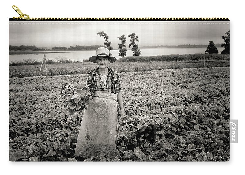 Cuba Zip Pouch featuring the photograph Tobacco Farm by Mary Buck