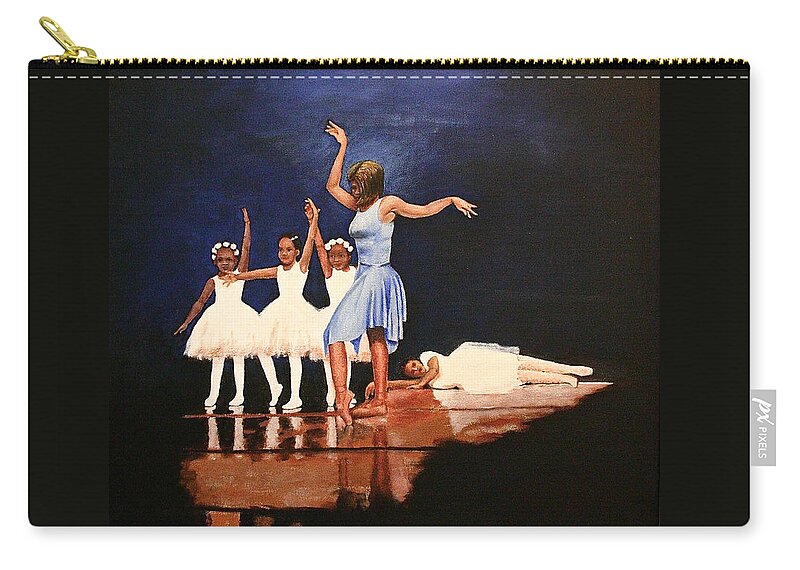 Human Subject Zip Pouch featuring the painting Toe Dancer by Carol Neal-Chicago