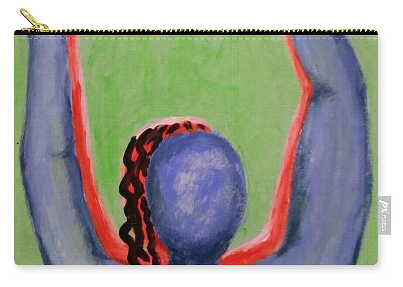 Orange Zip Pouch featuring the painting Together II by Bachmors Artist