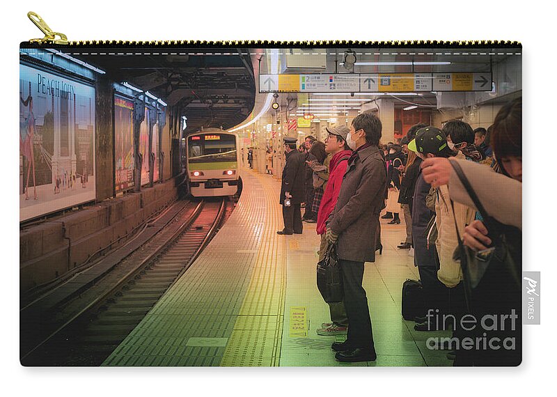 Pedestrians Zip Pouch featuring the photograph Tokyo Metro, Japan by Perry Rodriguez