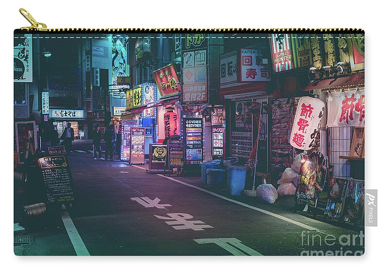 Tokyo Carry-all Pouch featuring the photograph Tokyo Side Streets, Japan by Perry Rodriguez