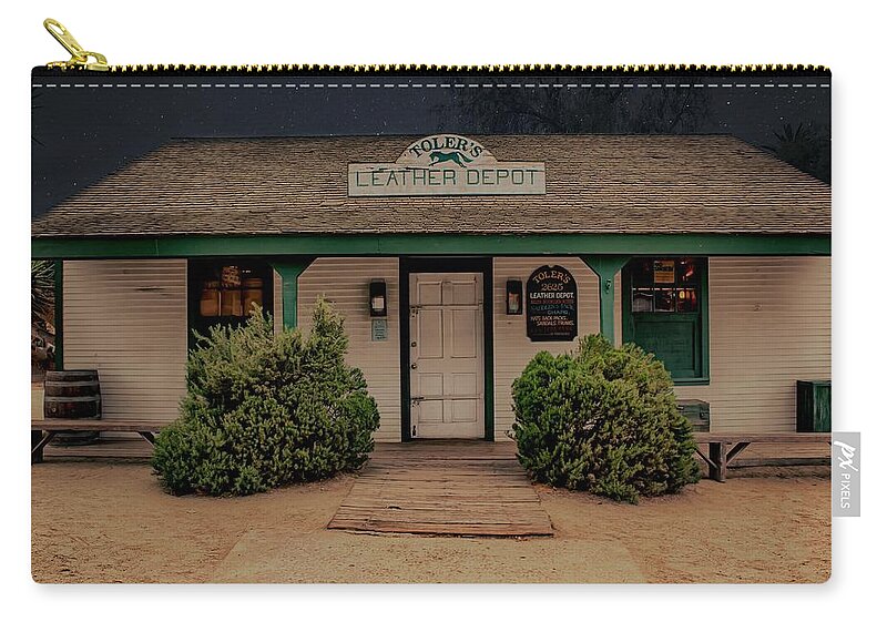Old Town Zip Pouch featuring the photograph Tolers Leather Depot by Alison Frank