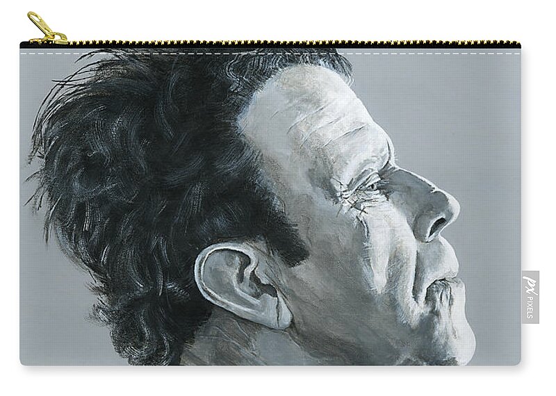 Tom Waits Zip Pouch featuring the painting Tom Waits by Matthew Mezo