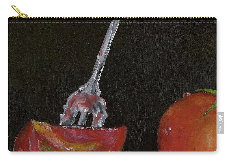 Tomato Zip Pouch featuring the painting Tomato Appetizer by Sheryl Heatherly Hawkins