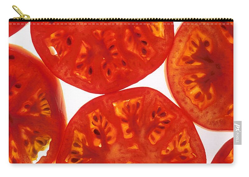 Tomato Zip Pouch featuring the photograph Tomato Slices by Photo Researchers