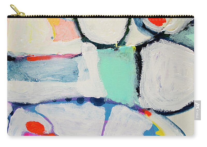 Abstract Zip Pouch featuring the painting Tongue Tied by Claire Desjardins