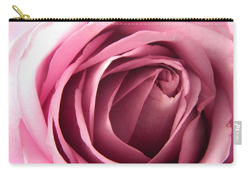 Pink Zip Pouch featuring the photograph Toni's Rose by Karen Mesaros