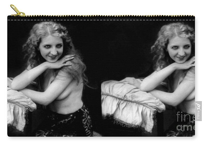Erotica Zip Pouch featuring the photograph Too Pretty, Nude Model, 1928 by Science Source