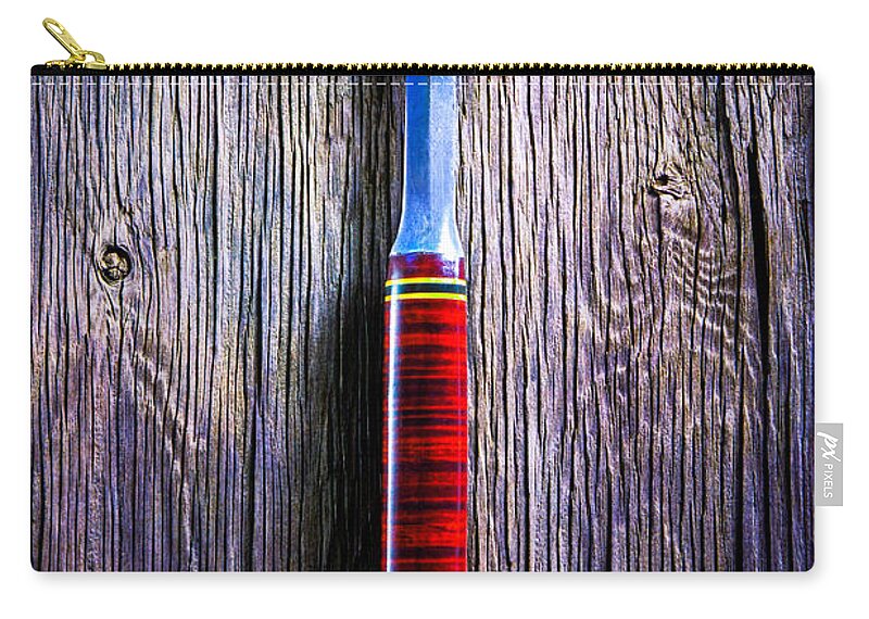 Hand Zip Pouch featuring the photograph Tools On Wood 42 by YoPedro