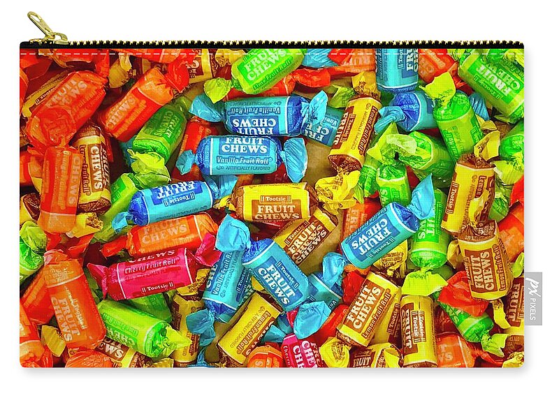 Candy Zip Pouch featuring the photograph Tootsie Fruit Chews by Daniel Thompson