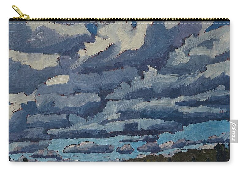 1936 Zip Pouch featuring the painting Top Lit Cumulus by Phil Chadwick