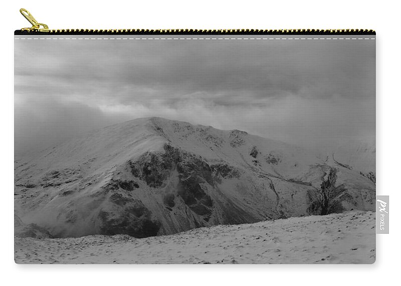 Nature Zip Pouch featuring the photograph Top of the hill black and white by Lukasz Ryszka