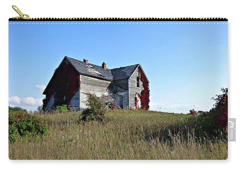 Abandon Zip Pouch featuring the photograph Top Of The Hill by Scott Ward