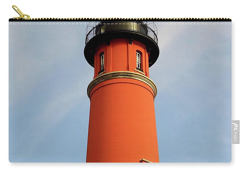 Ponce Inlet Zip Pouch featuring the photograph Top Of The Ponce Inlet Lighthouse by D Hackett
