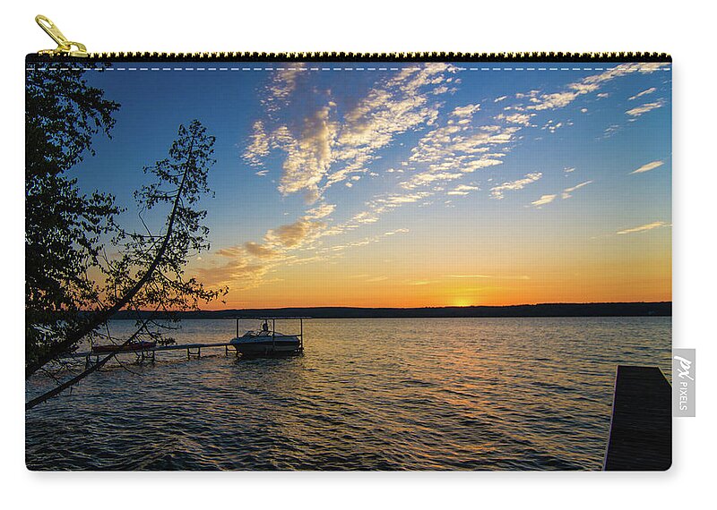 Torch Lake Zip Pouch featuring the photograph Torch Lake 3688 by Jana Rosenkranz