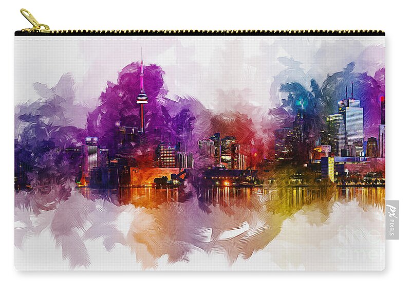 Canada Zip Pouch featuring the digital art Toronto Canada Skyline by Ian Mitchell