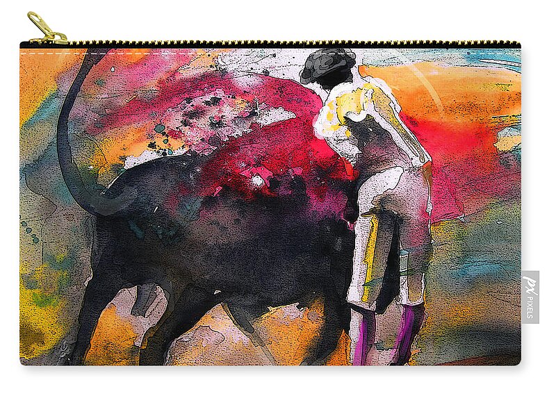 Animals Zip Pouch featuring the painting Toroscape 53 by Miki De Goodaboom