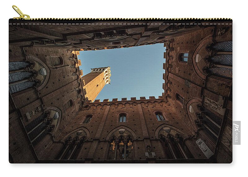 Canon Zip Pouch featuring the photograph Torre del Mangia Siena Italy by John McGraw