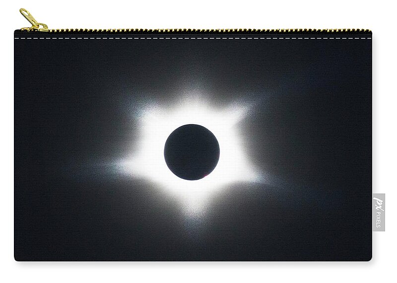 American Zip Pouch featuring the photograph Total Eclipse of the Sun at Totality by Debra and Dave Vanderlaan